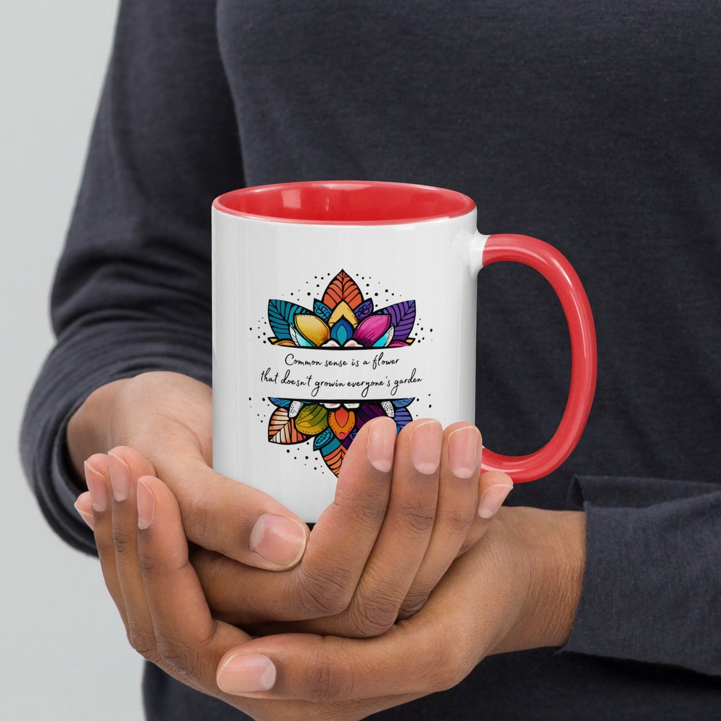 Multi-color coffee mug - Common Sense is a Flower - Serene Rage