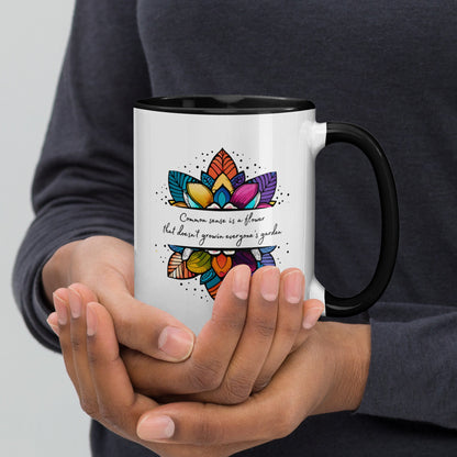 Multi-color coffee mug - Common Sense is a Flower - Serene Rage