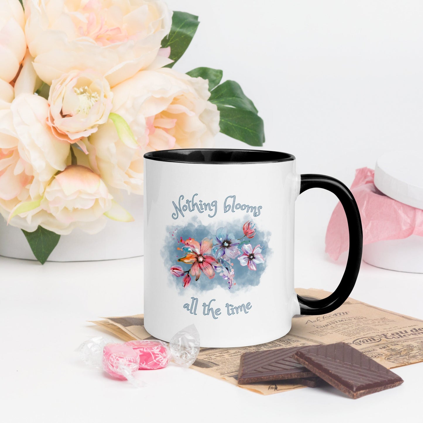 Multi-color coffee mug - Nothing Blooms All the Time - Serene Rage