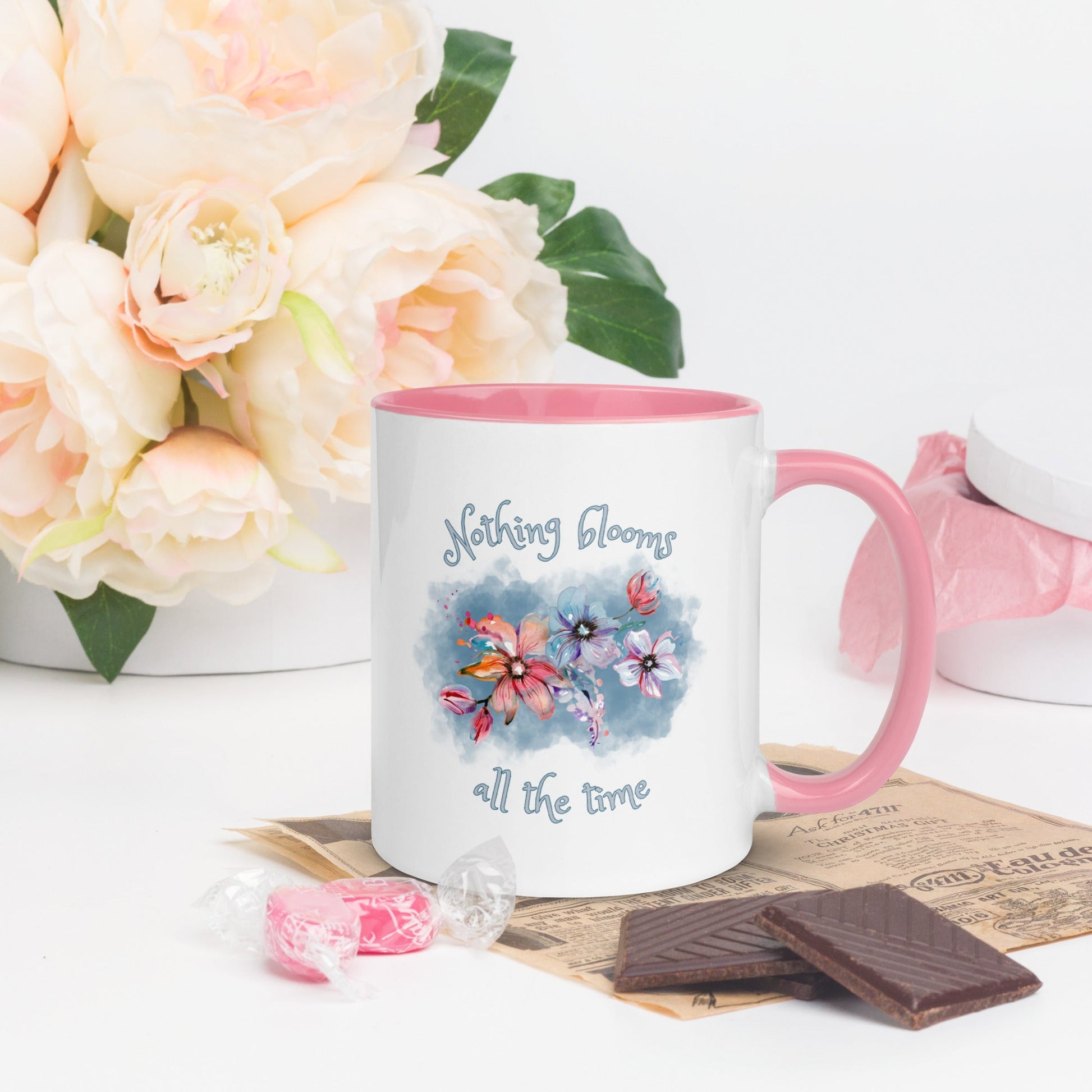 Multi-color coffee mug - Nothing Blooms All the Time - Serene Rage