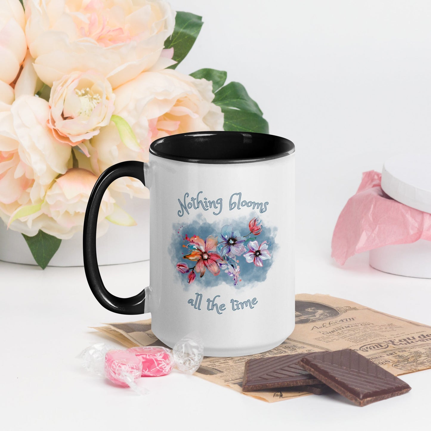 Multi-color coffee mug - Nothing Blooms All the Time - Serene Rage