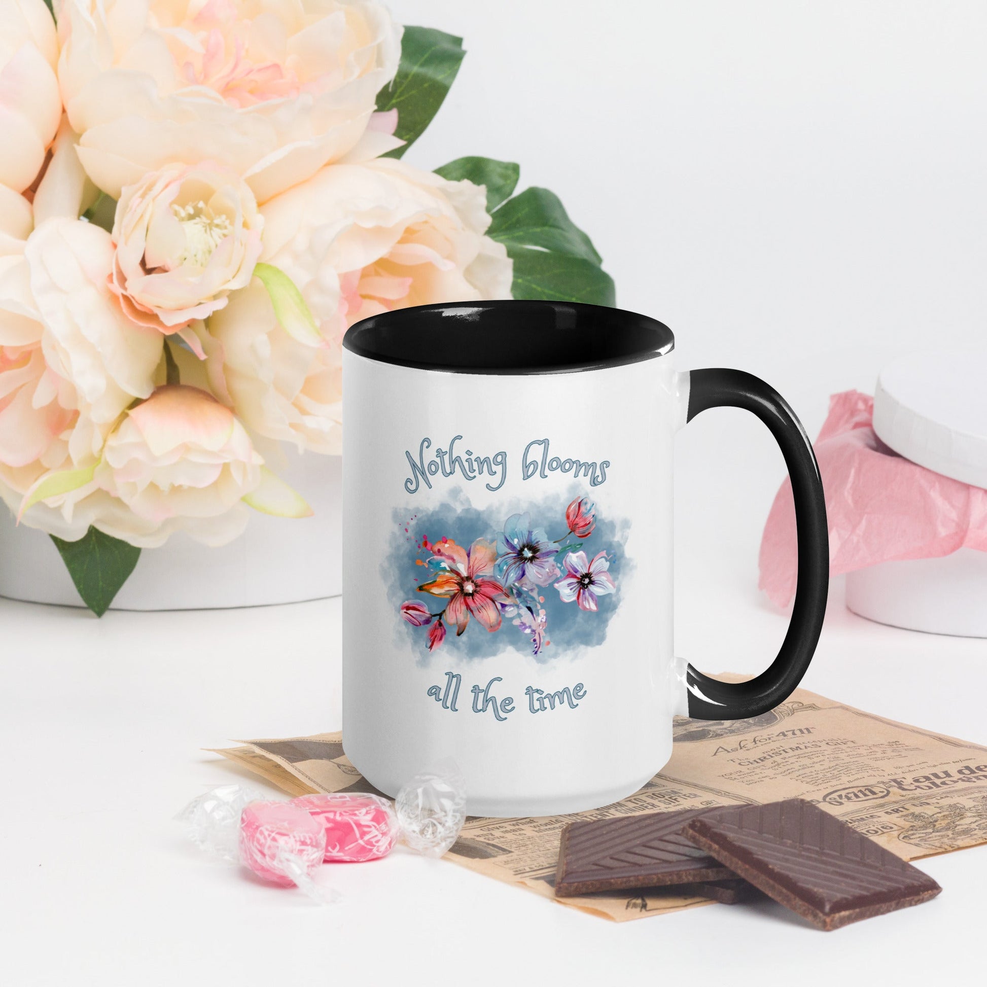 Multi-color coffee mug - Nothing Blooms All the Time - Serene Rage