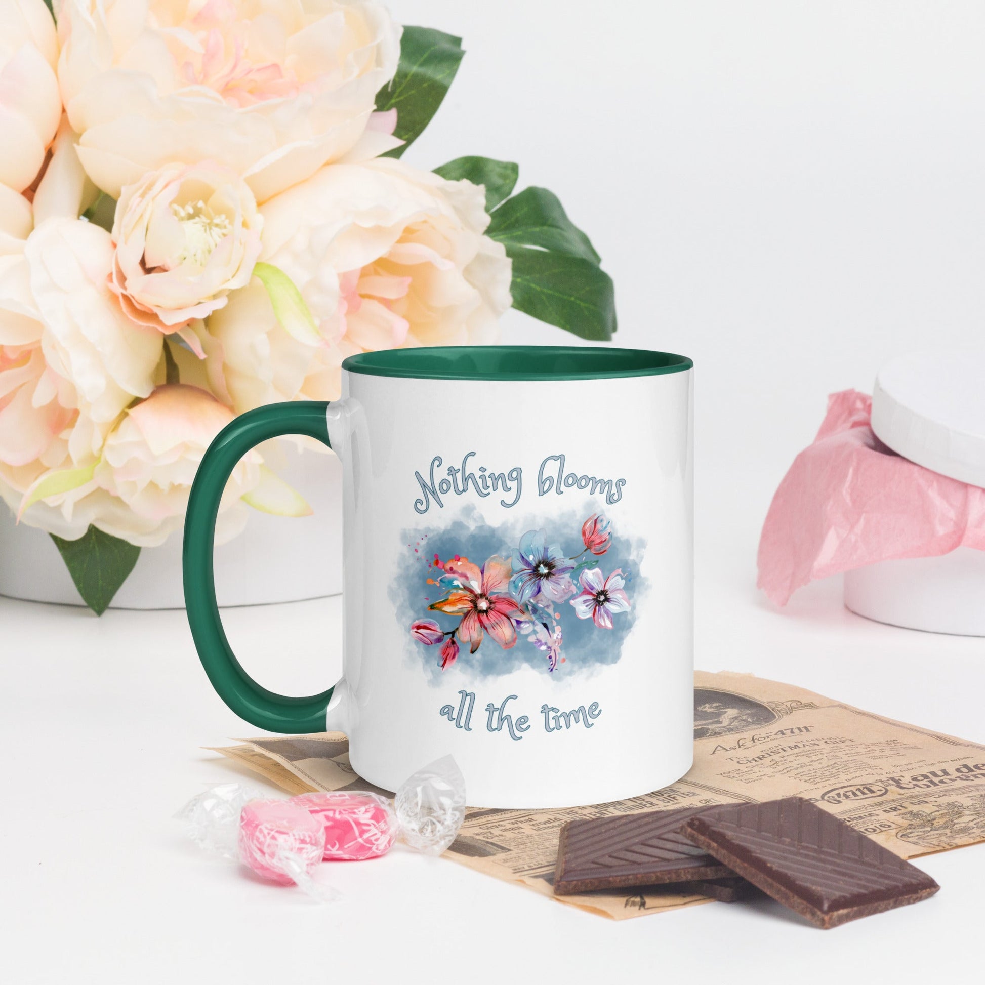 Multi-color coffee mug - Nothing Blooms All the Time - Serene Rage