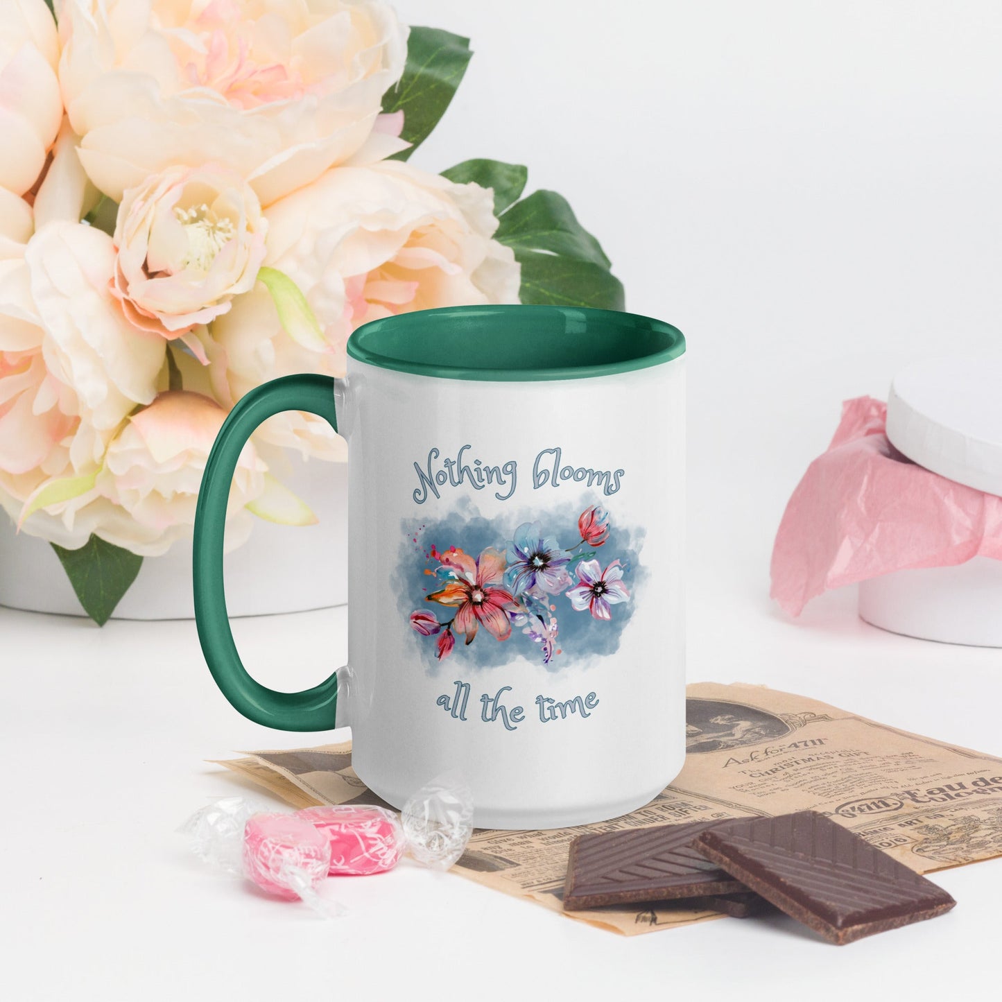 Multi-color coffee mug - Nothing Blooms All the Time - Serene Rage