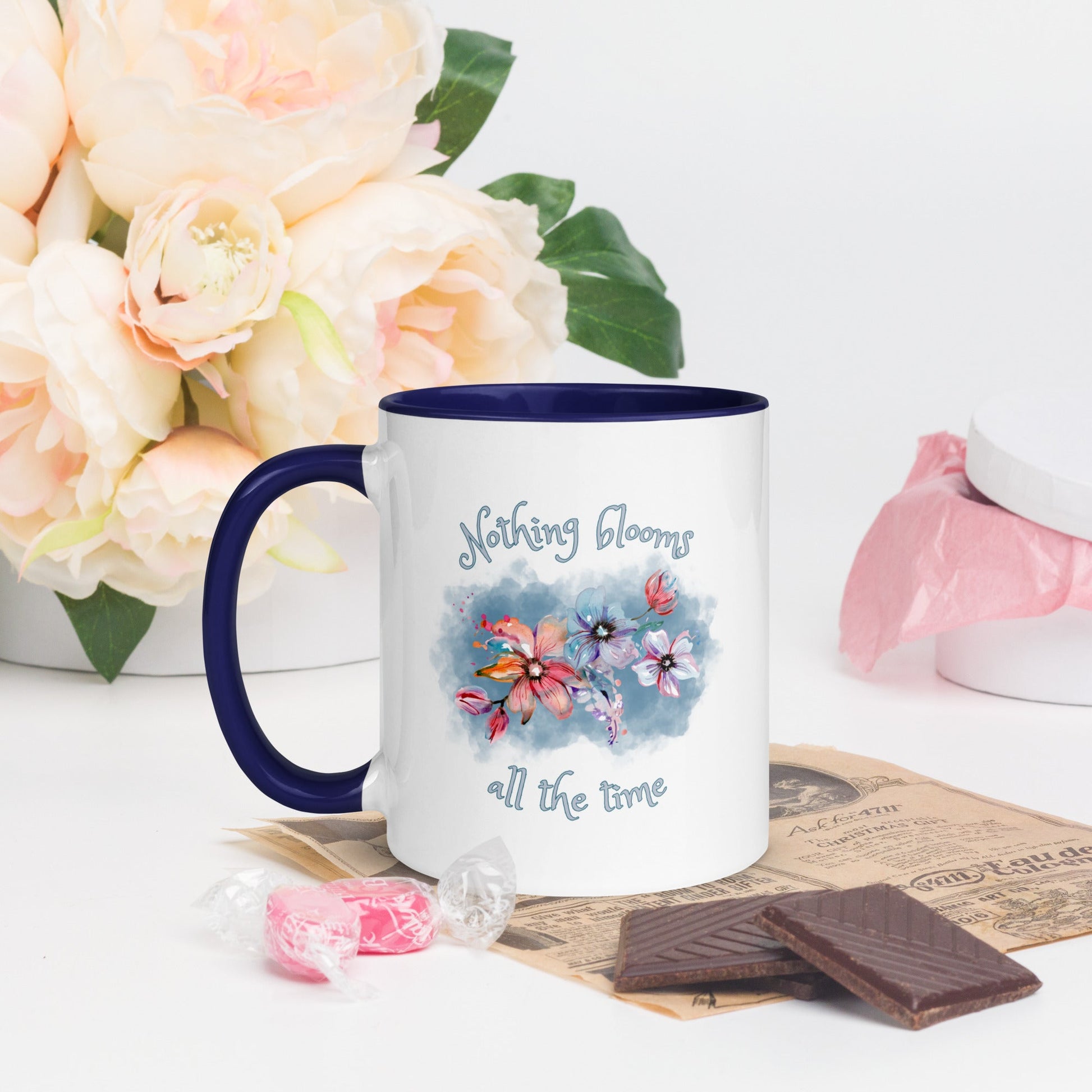 Multi-color coffee mug - Nothing Blooms All the Time - Serene Rage