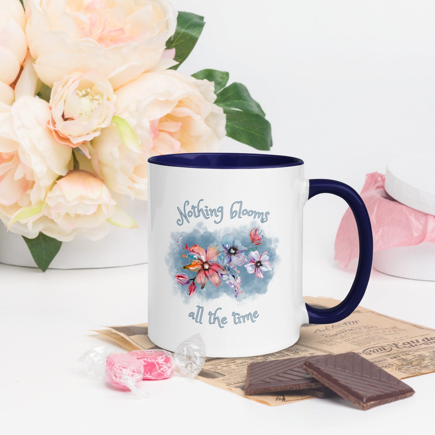 Multi-color coffee mug - Nothing Blooms All the Time - Serene Rage