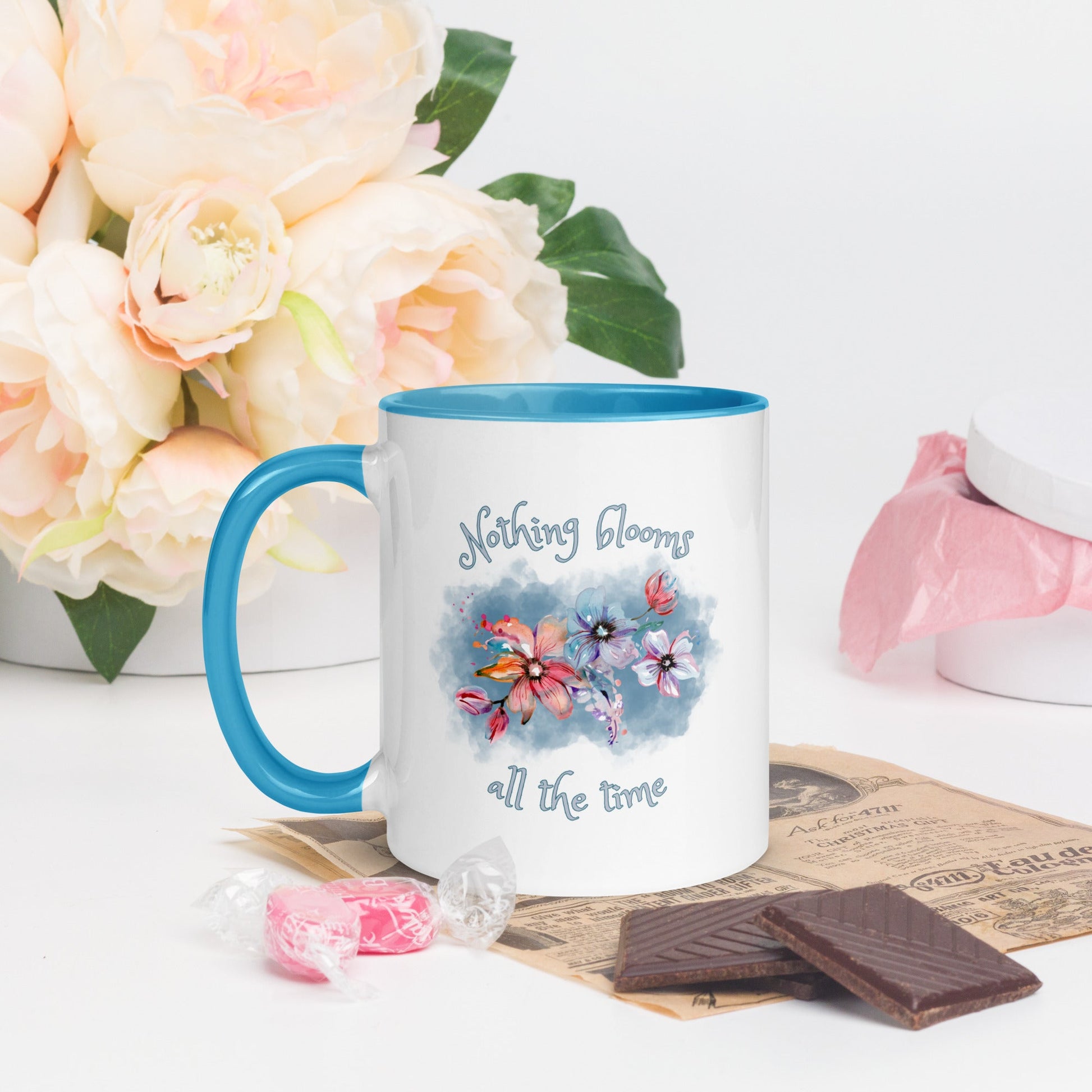 Multi-color coffee mug - Nothing Blooms All the Time - Serene Rage