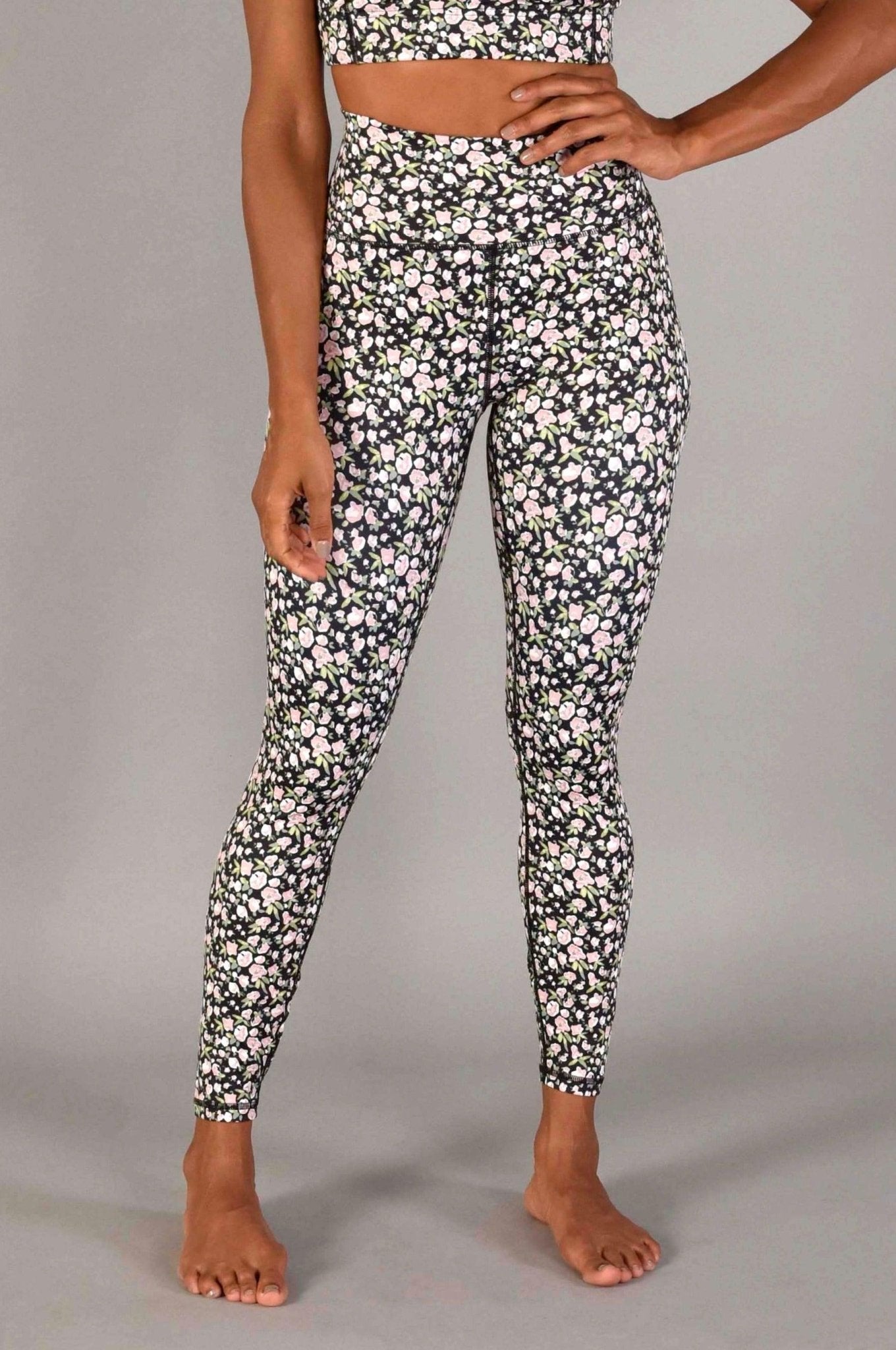 Ultra High Rise Recycled Luxe 7/8 Legging in Sugar Pink Floral - Serene Rage LLC